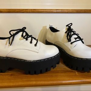 Womens Bamboo White Platform Shoes